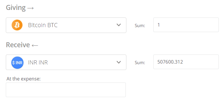 Bitcoin to Indian Rupee, BTC to INR Currency Converter