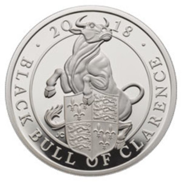 Queens Beasts Black Bull of Clarence £5 Silver Proof 2oz Coin