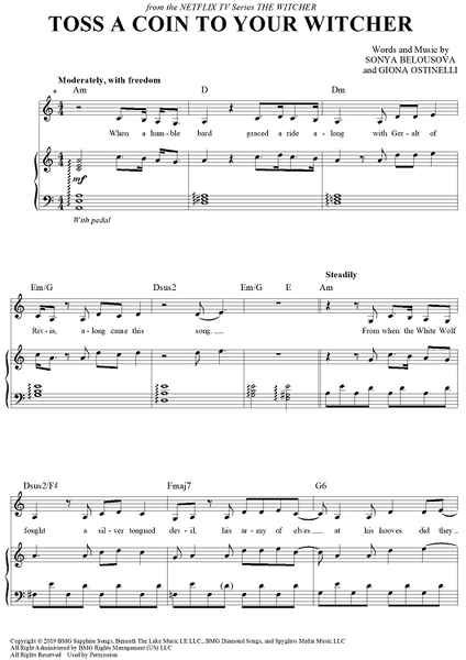 Toss a Coin to your Witcher Sheet music for Piano (Solo) | bymobile.ru