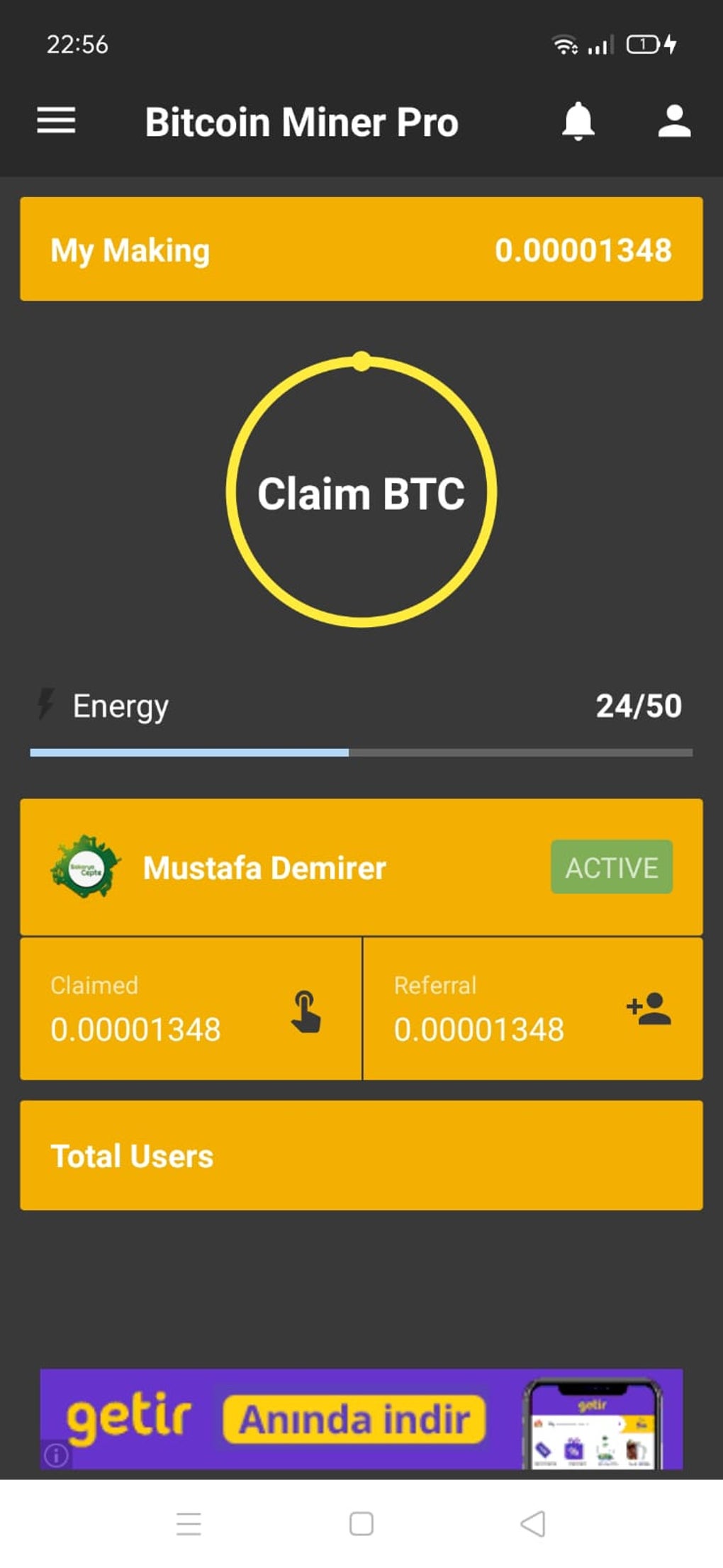 Bitcoin Cloud Mining Ad Earn for Android - Download