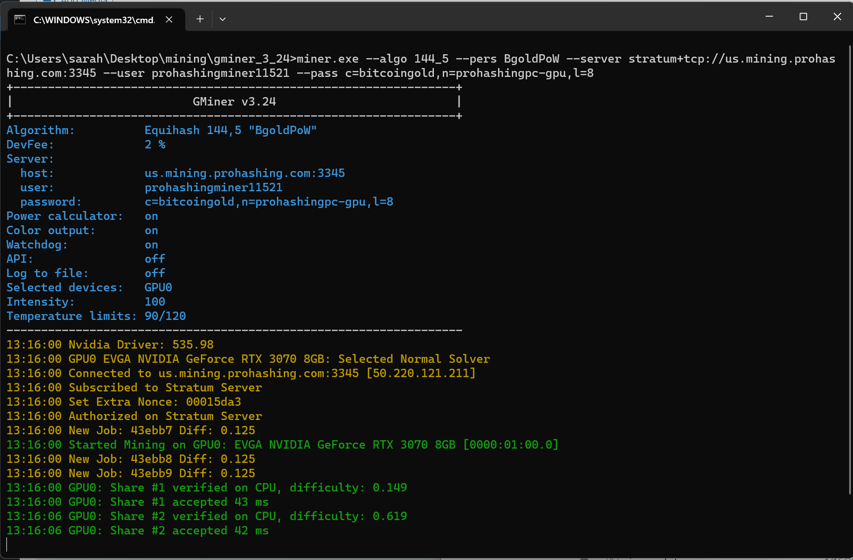 Equihash ,5 with Awesome Miner