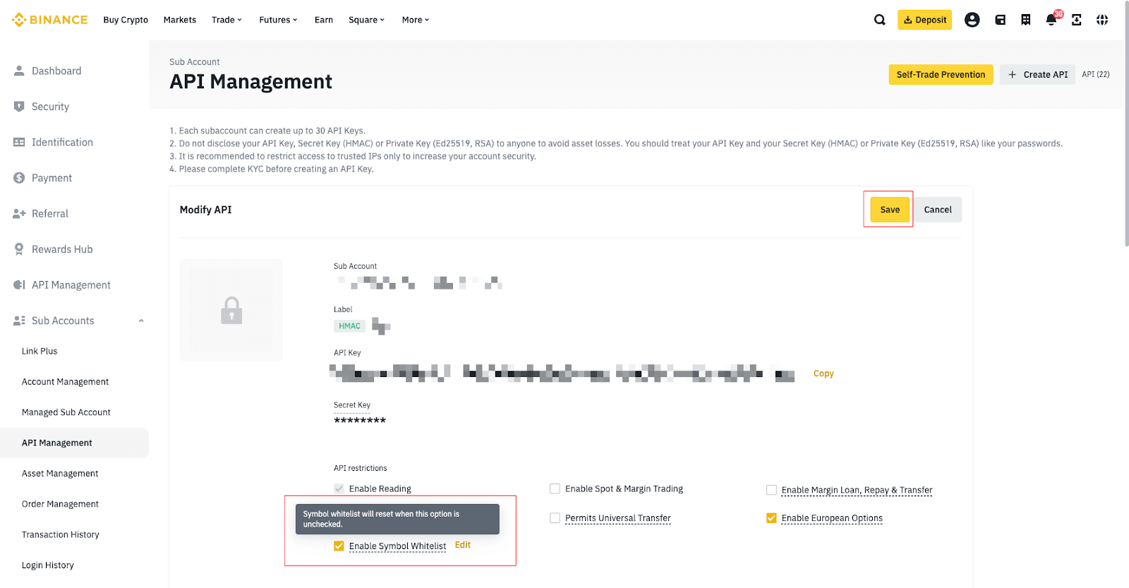 Ip whitelist does not have effect - Spot/Margin API - Binance Developer Community