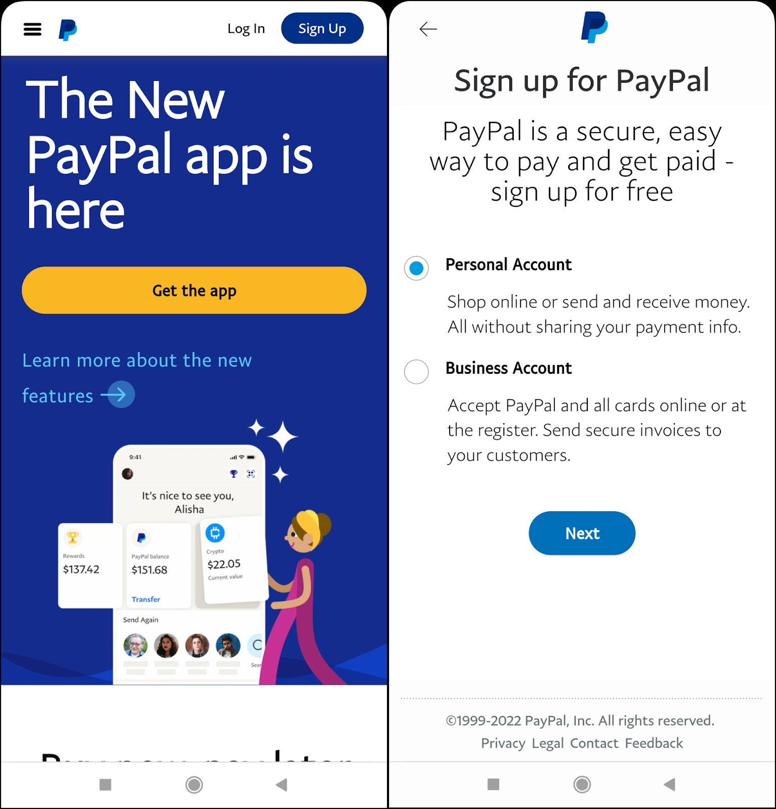 Sign Up for a Personal Account | PayPal