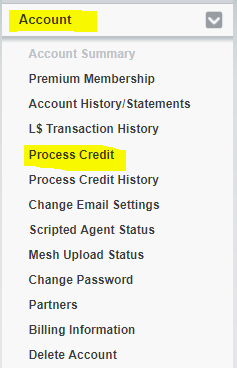 HOW to process credit ? - Linden Dollars (L$) - Second Life Community