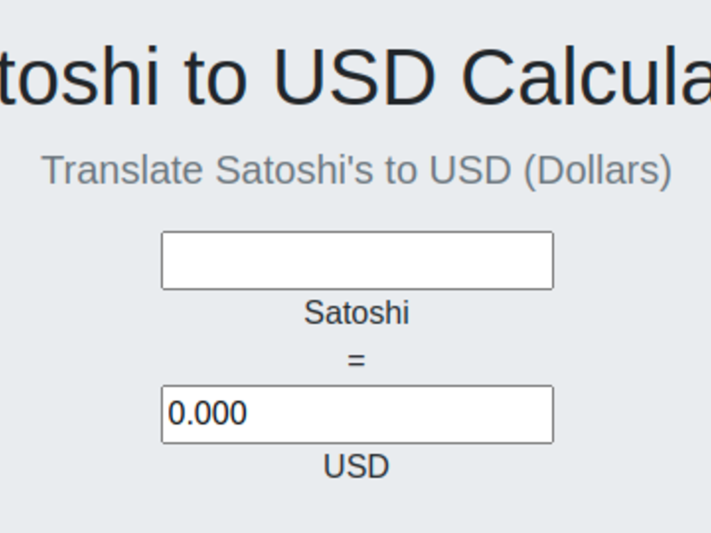 Convert SATOSHI to USD - ADVFN