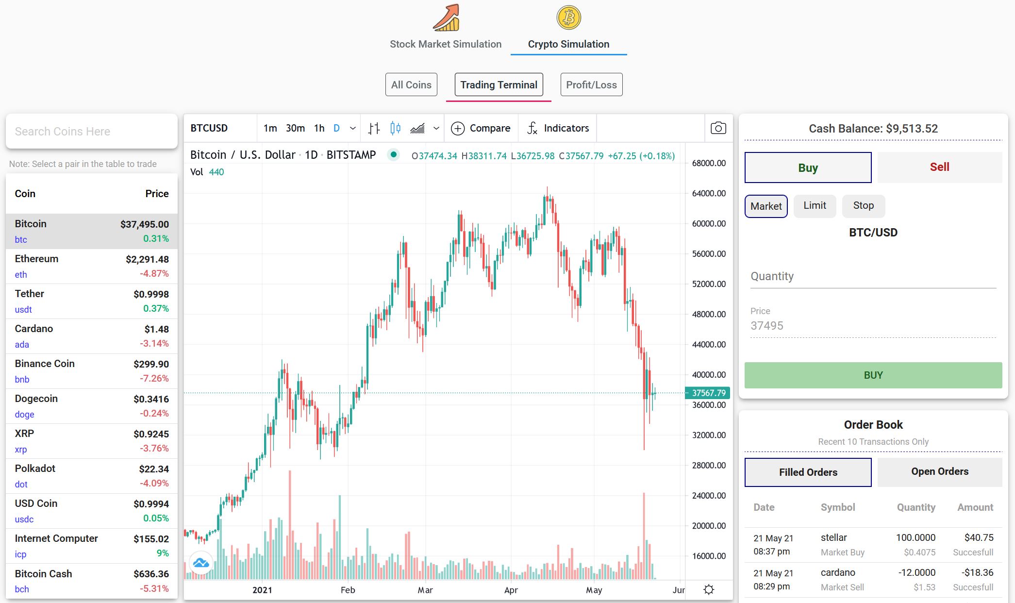 Bitcoin Hero - Bitcoin Trading Simulator