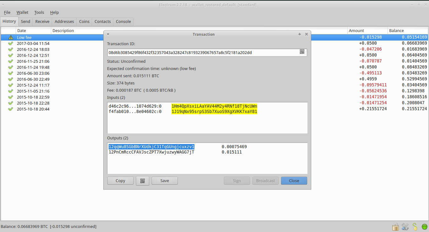 Solving unconfirmed Bitcoin transactions in Electrum - Data-Dive