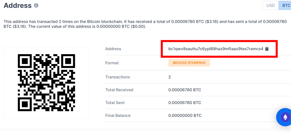 What is my BTC Address?