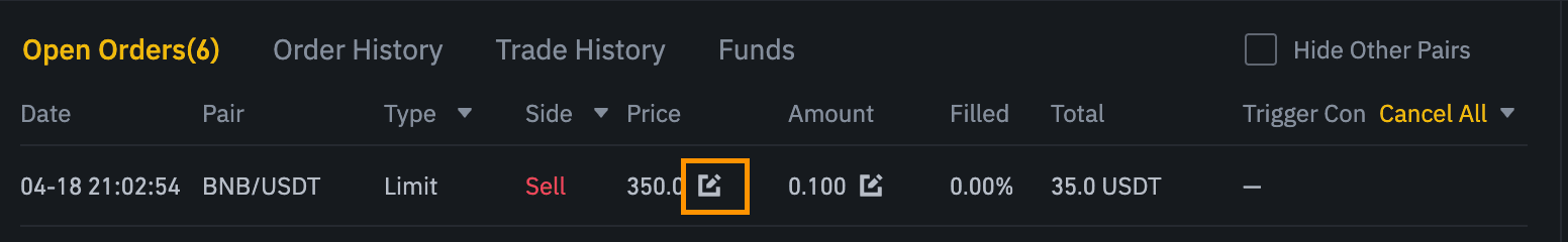 Binance types of orders