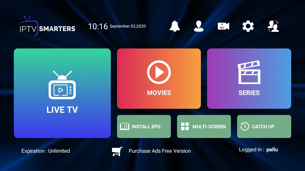 Home 1 - OFFICIAL IPTV SMARTERS PRO