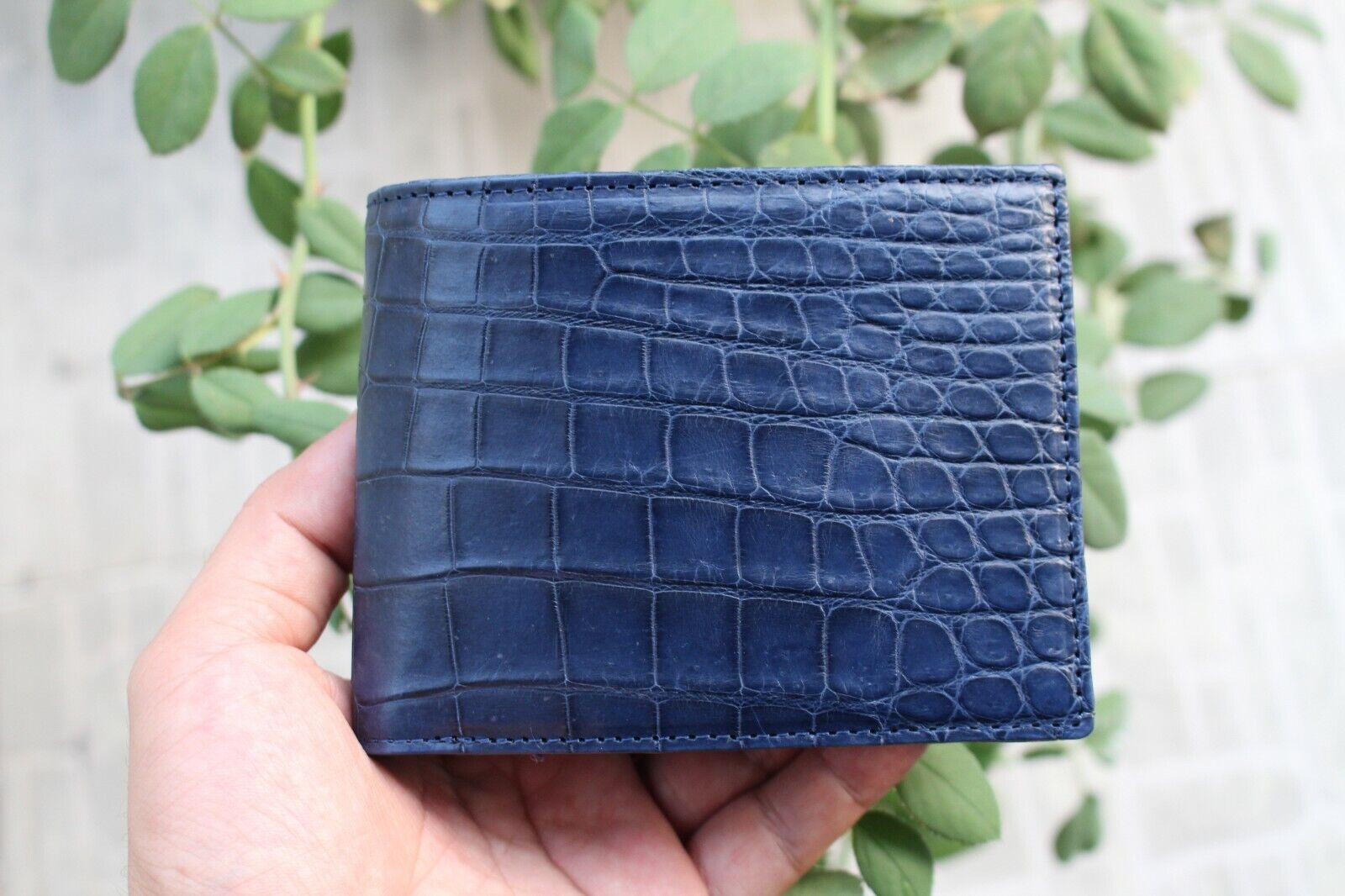 Hermes Constance Wallet Alligator Compact Blue 