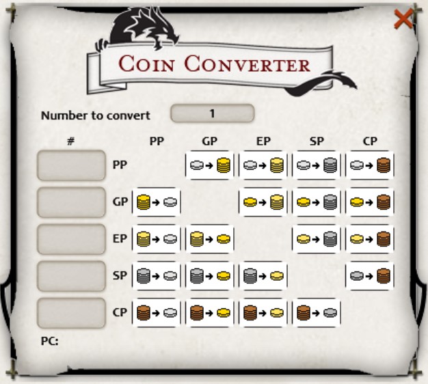 D&D Coin Calculator