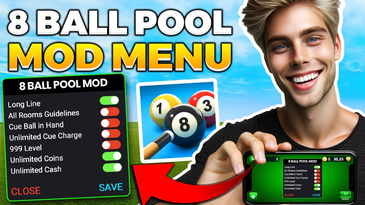 8 Ball Pool MOD APK Long Line, Mega Hit