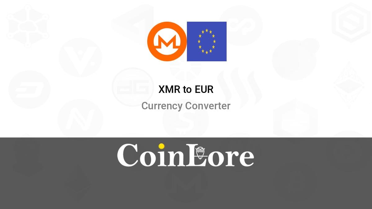 XMR to EUR Price today: Live rate Monero in Euro