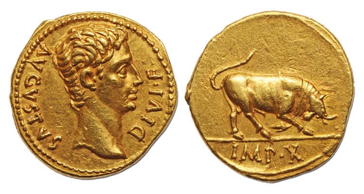 Super rare Roman gold coin of the Emperor Augus | Noonans Mayfair