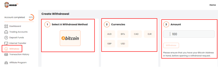 Withdrawal Methods | Credit Card | Bitcoin | Wire | Withdraw