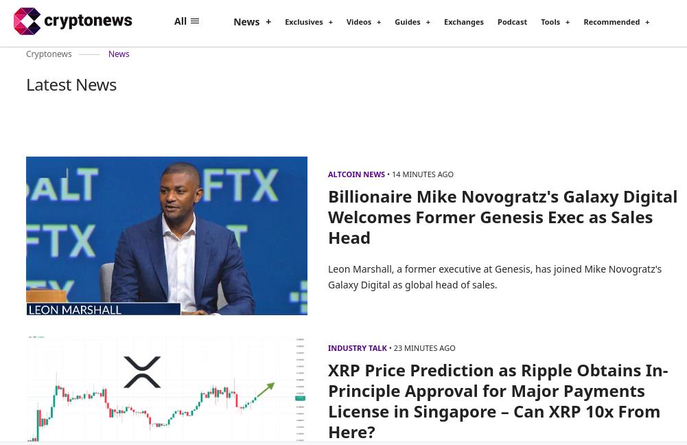 Cryptocurrency: Latest cryptocurrency news, Price & Charts