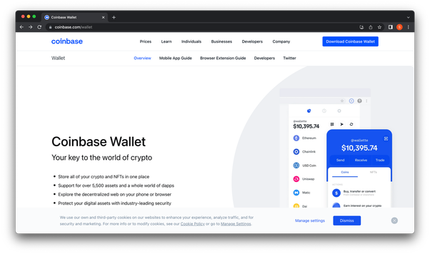 Coinbase Wallet launches standalone browser extension to rival Metamask