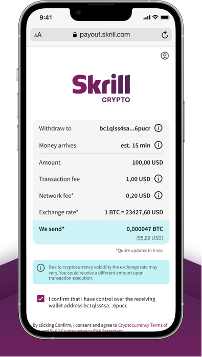 Send money to a Bitcoin address with Skrill | Wikibrain