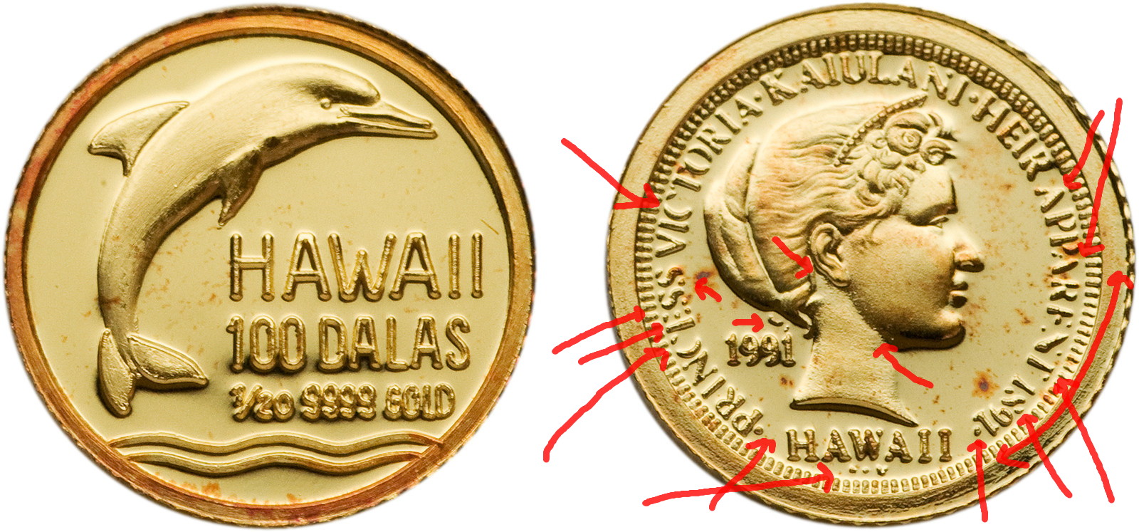 Coin Value: US Hawaii Dollar Honolulu Waikiki Diamond Head