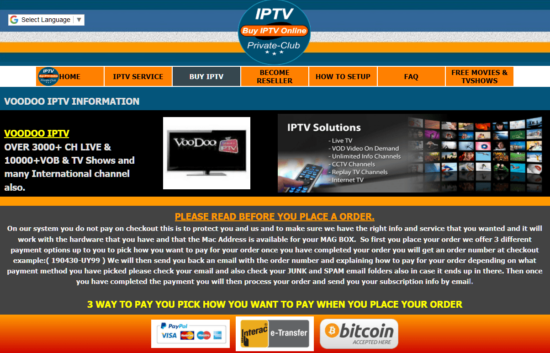 Voodoo Streams - The Best IPTV Subscription Service