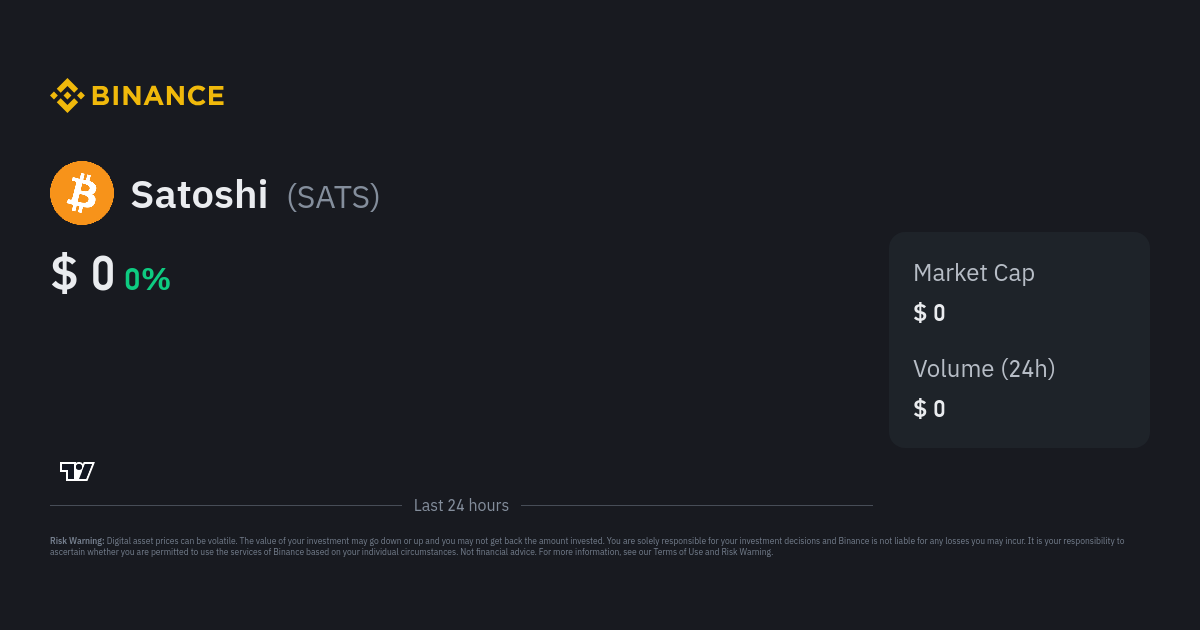 Satoshi Price Today - SATS Coin Price Chart & Crypto Market Cap