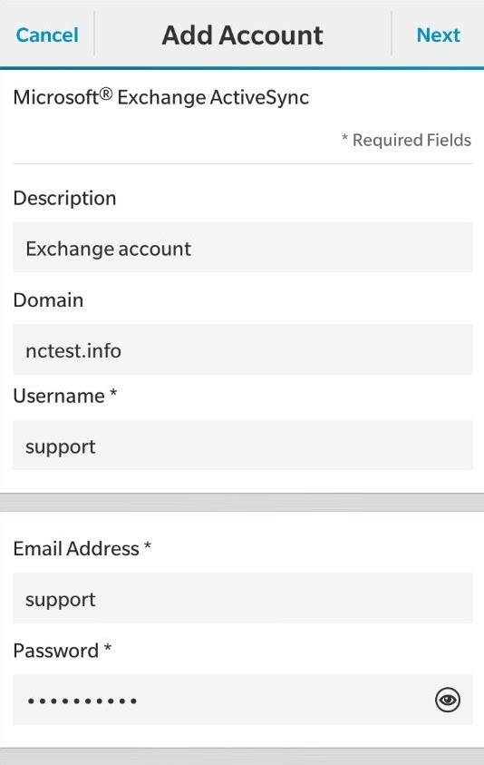 Set up Exchange email - BlackBerry Passport - - Device Guides