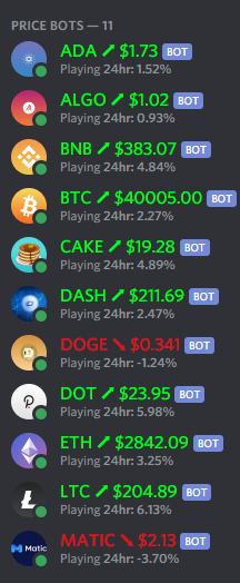 discord-stock-ticker | Add live stock & crypto prices to your discord sidebar.