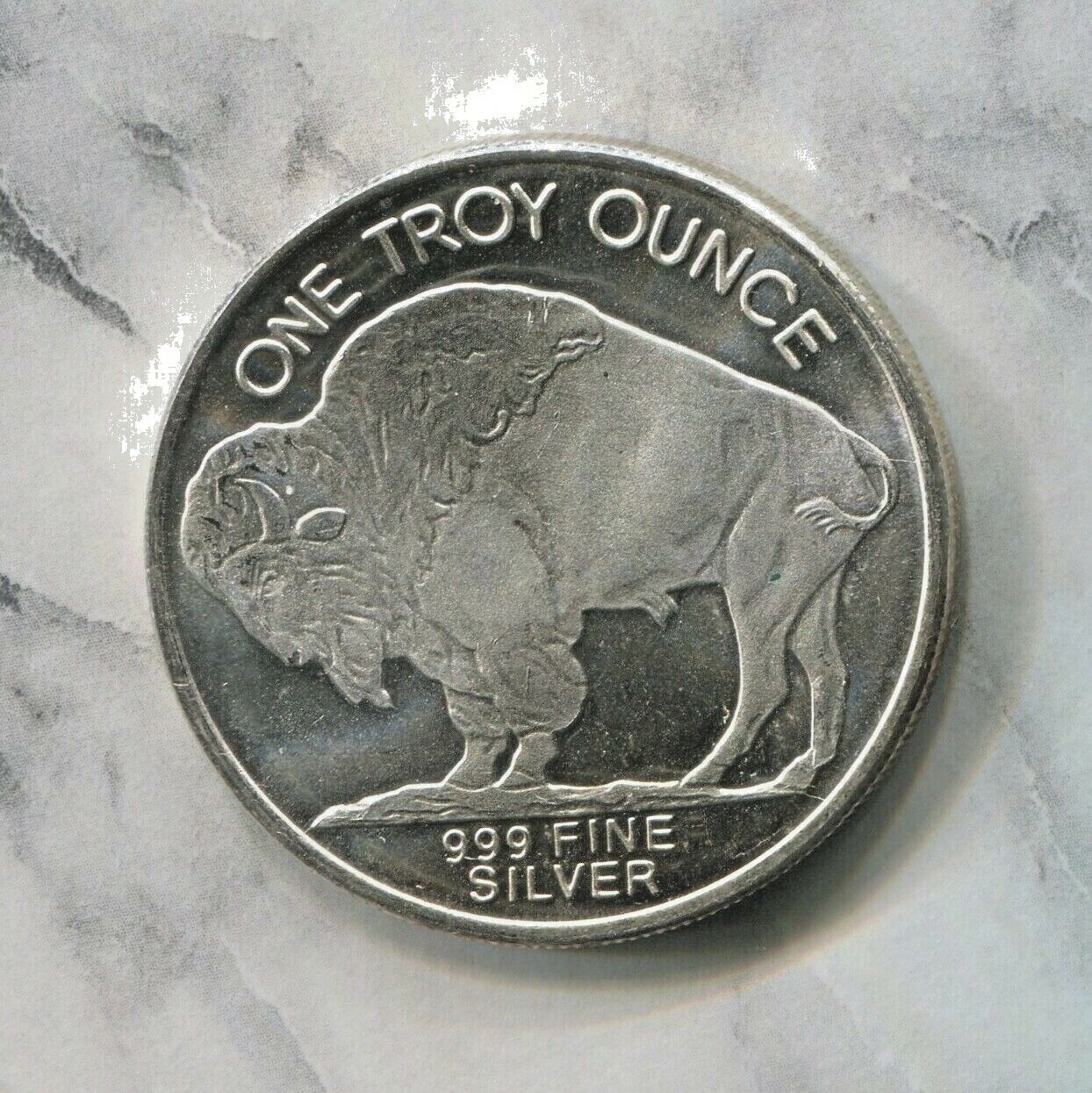 UNITED STATES - ONE TROY OUNCE FINE SILVER - INDIAN HEAD - AMERICAN BUFFALO