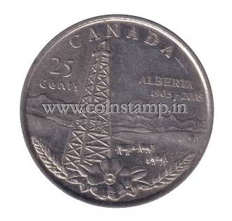 P () Canadian Cent Alberta Centennial Quarter Coin (Brilliant Uncirculated)