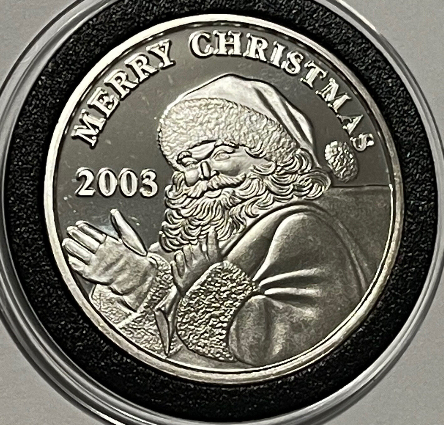 Santa Claus Shaped 1 oz Silver Colorized Solomon Islands $2