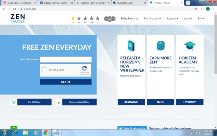 Horizen (ZEN) Faucet - Free Horizen Every Hour!