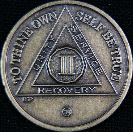 AA UK Month Sobriety Coins/Chips