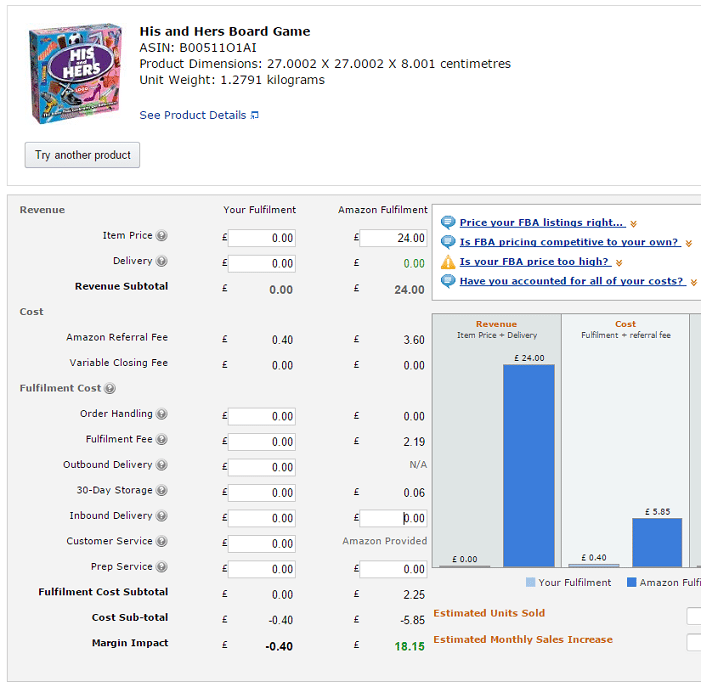 Amazon FBA Fees Calculator - Amazon Seller UAE