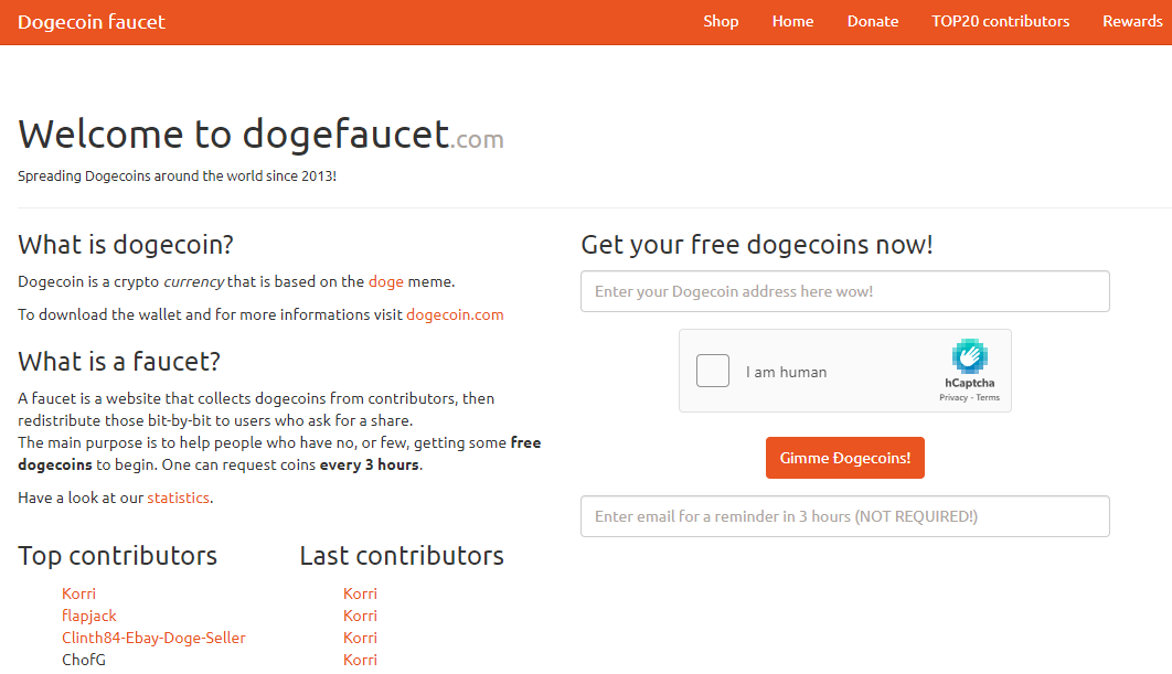 List of Dogecoin faucets - claim free DOGE (Faucet Monitor)