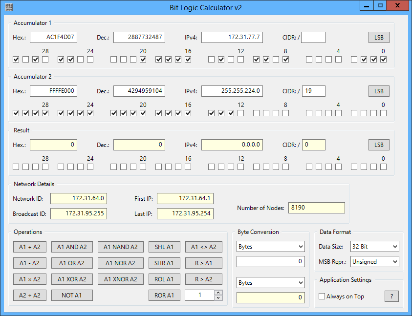 Bit Shift Calculator