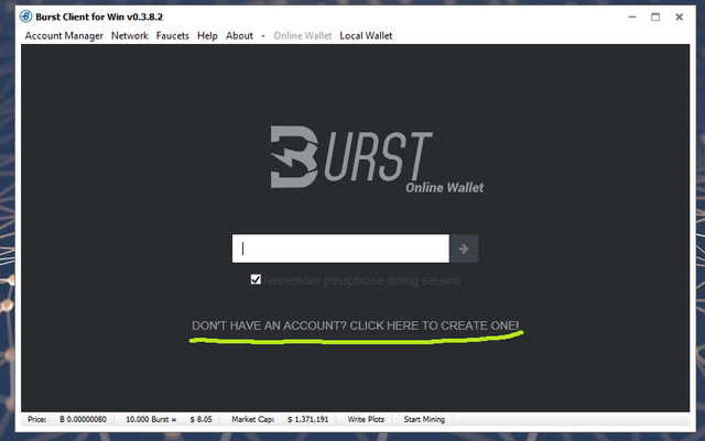 Burstcoin Login