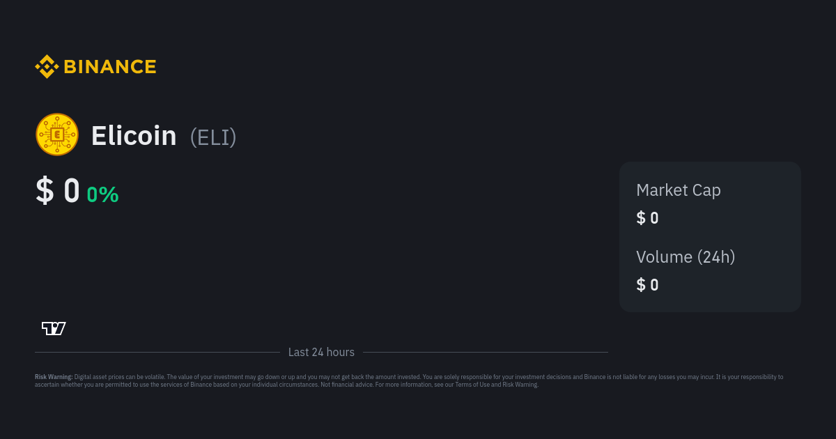 Elicoin (ELI) live coin price, charts, markets & liquidity