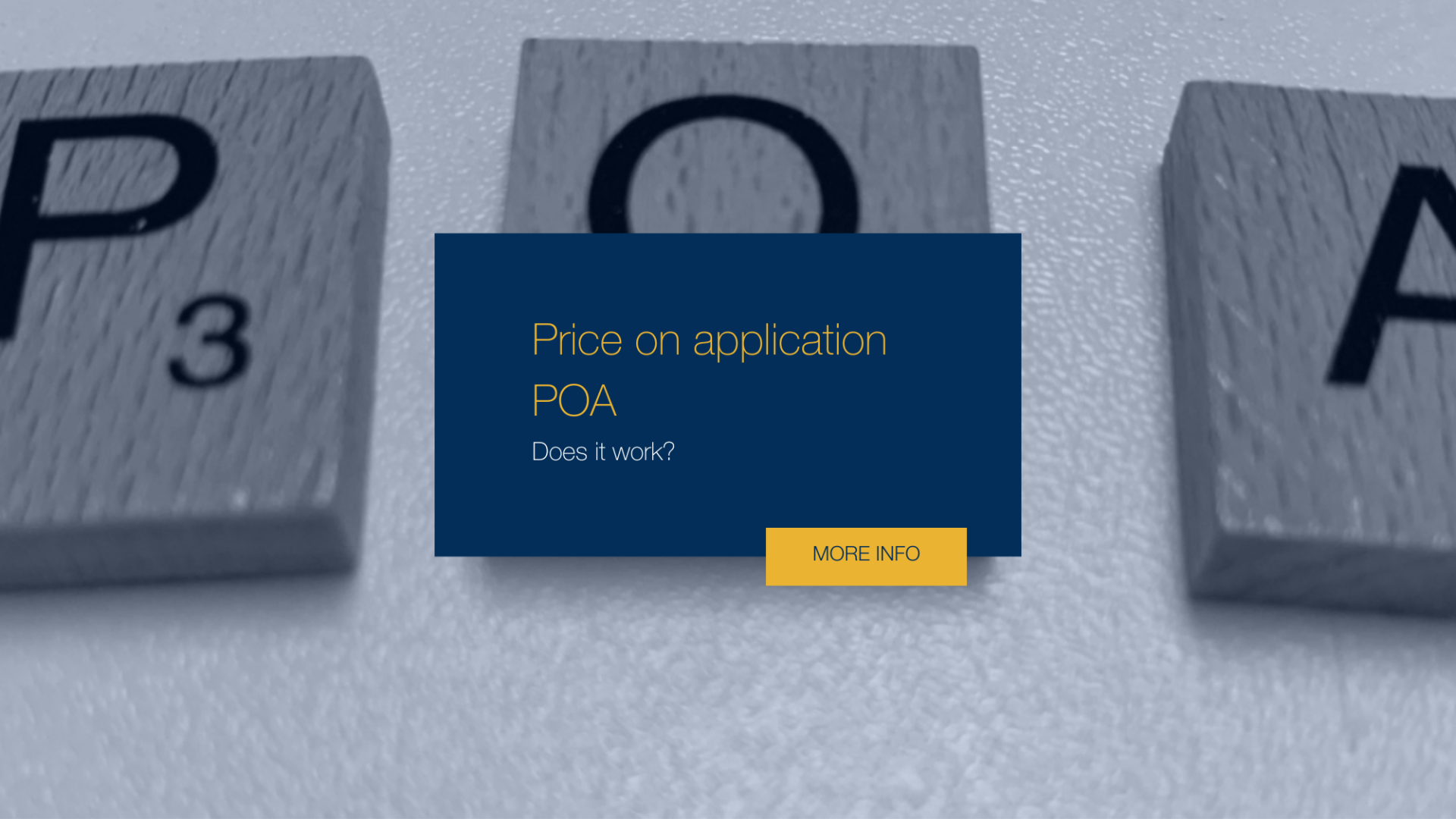 Price on application POA Does it work?