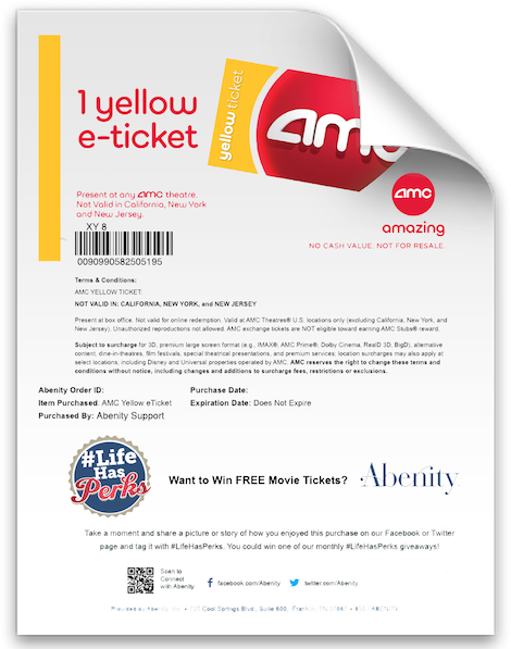 bymobile.ru: 10 AMC Theatre Yellow Movie Tickets (SAVE 25!) : Office Products