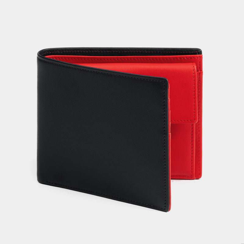 Leather Coin Wallet, Black Red | Coin Wallets | SageBrown