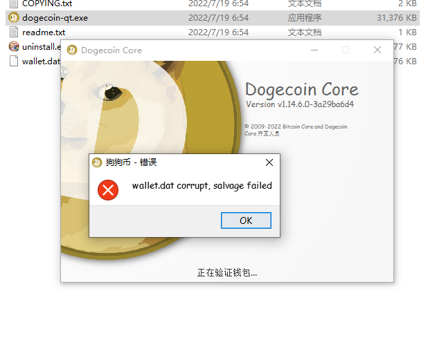 MultiDoge wallet: import private key, compare with Dogecoin Core