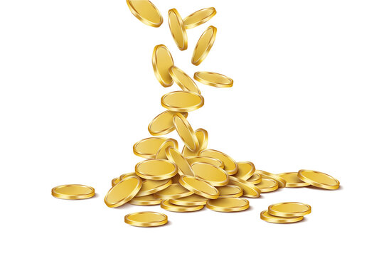 Transparent Gold Coins Falling Png - Coin, Png Download - vhv