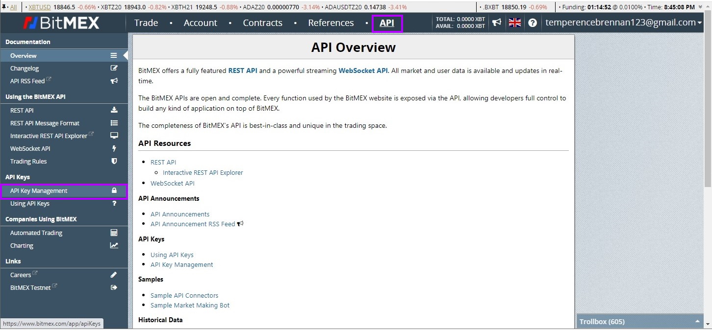 BitMEX API Explorer