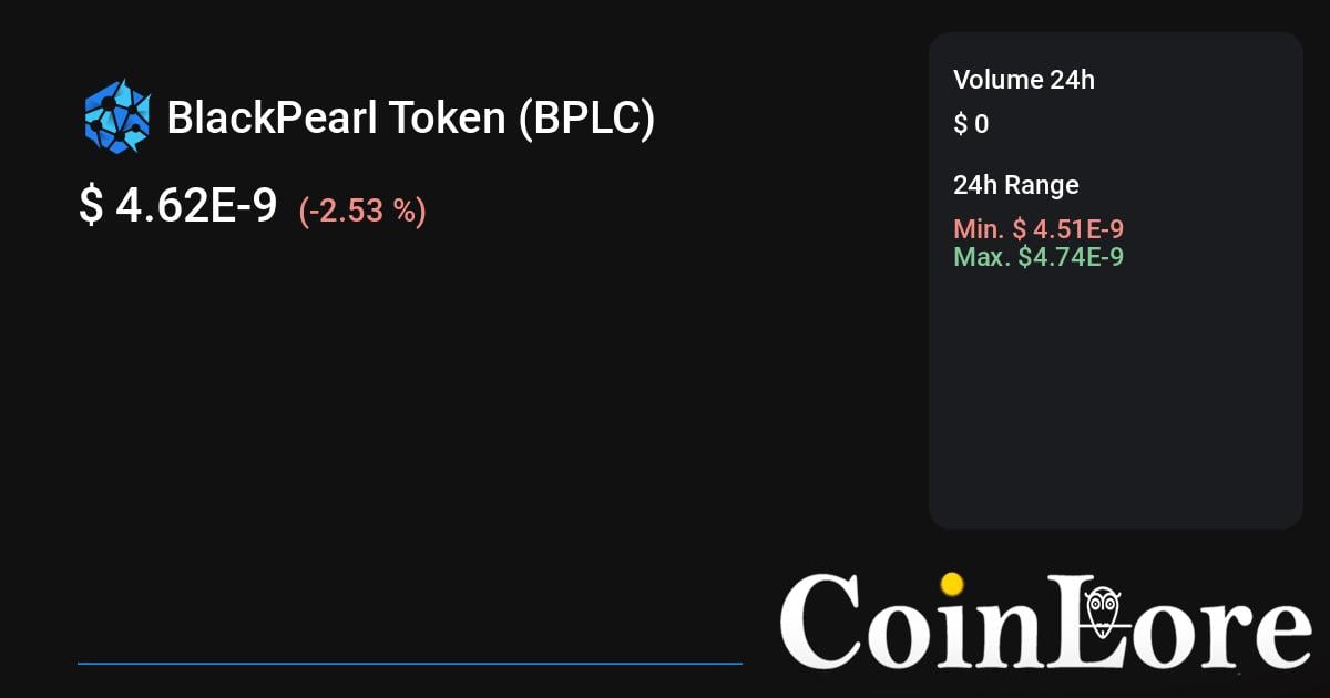 BlackPearl Token Price Today - BPLC Coin Price Chart & Crypto Market Cap