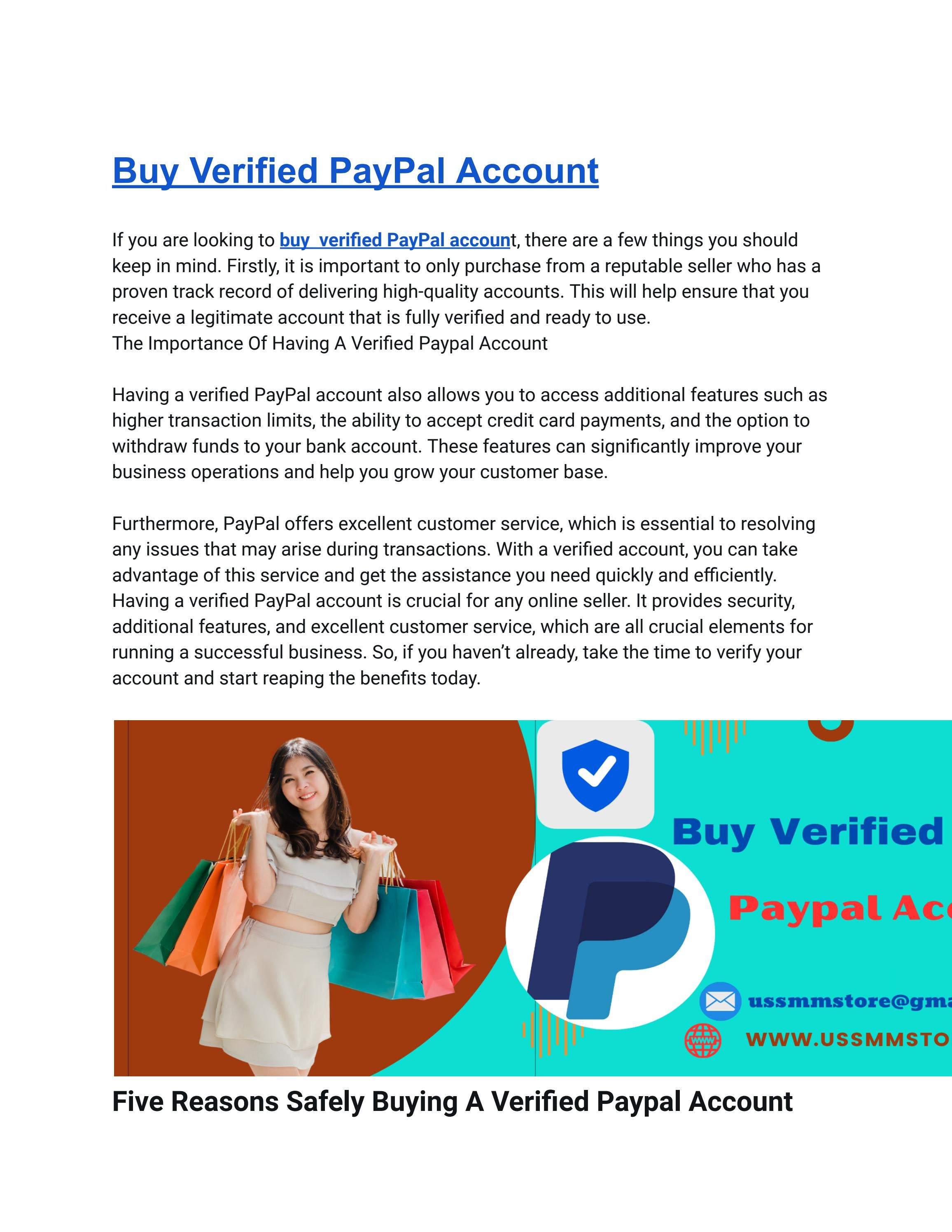 % Verified PayPal Account