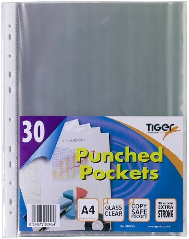 HE - Classmates Extra Capacity Punched Pockets - A4 - Clear - Pack of | Hope Education