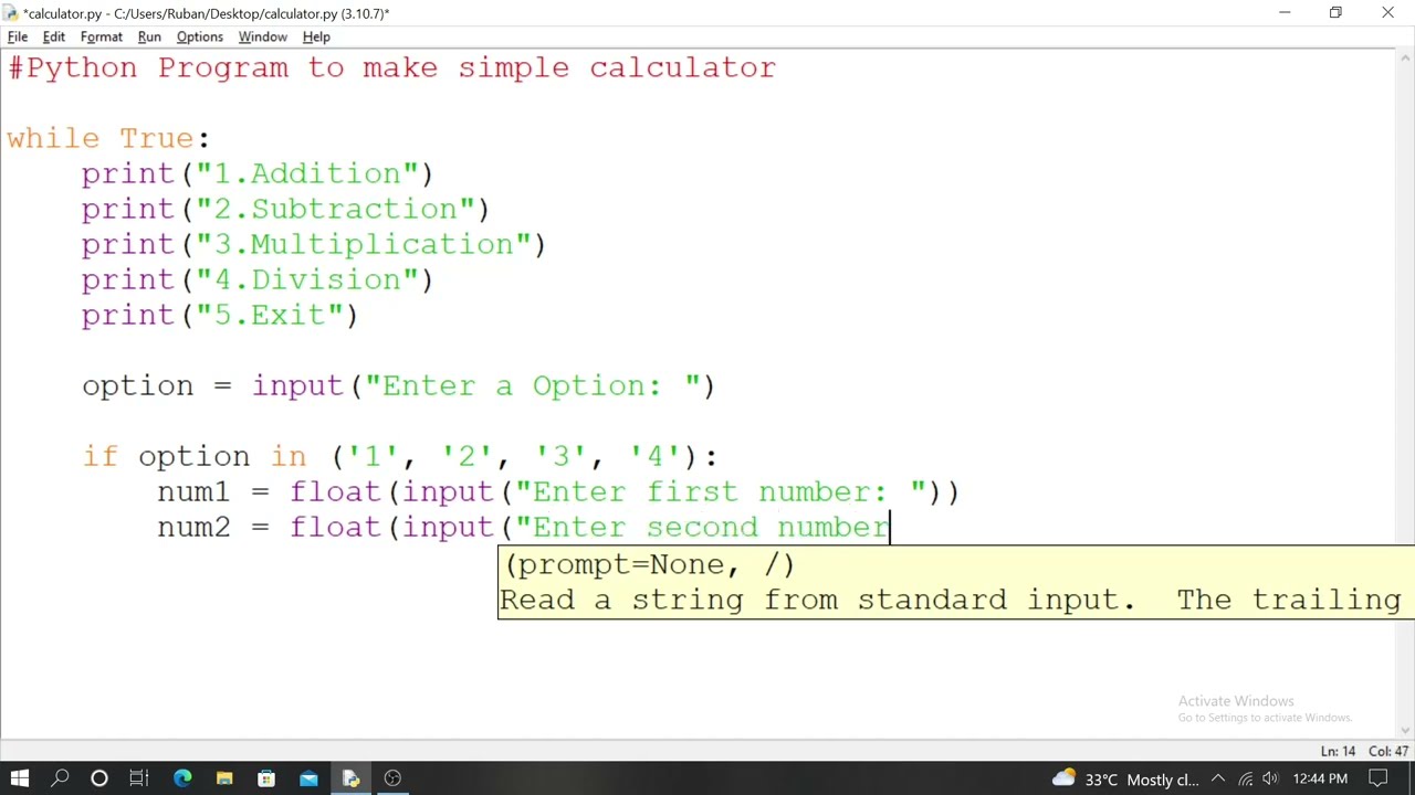 Calculator Program in Python - AskPython