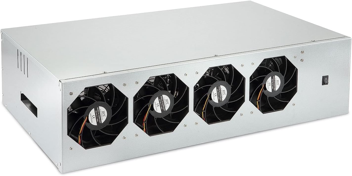 4 GPU Mining Case Chassis 6/8 Card Chassis for ETH BTC Ethereum with 4 fans