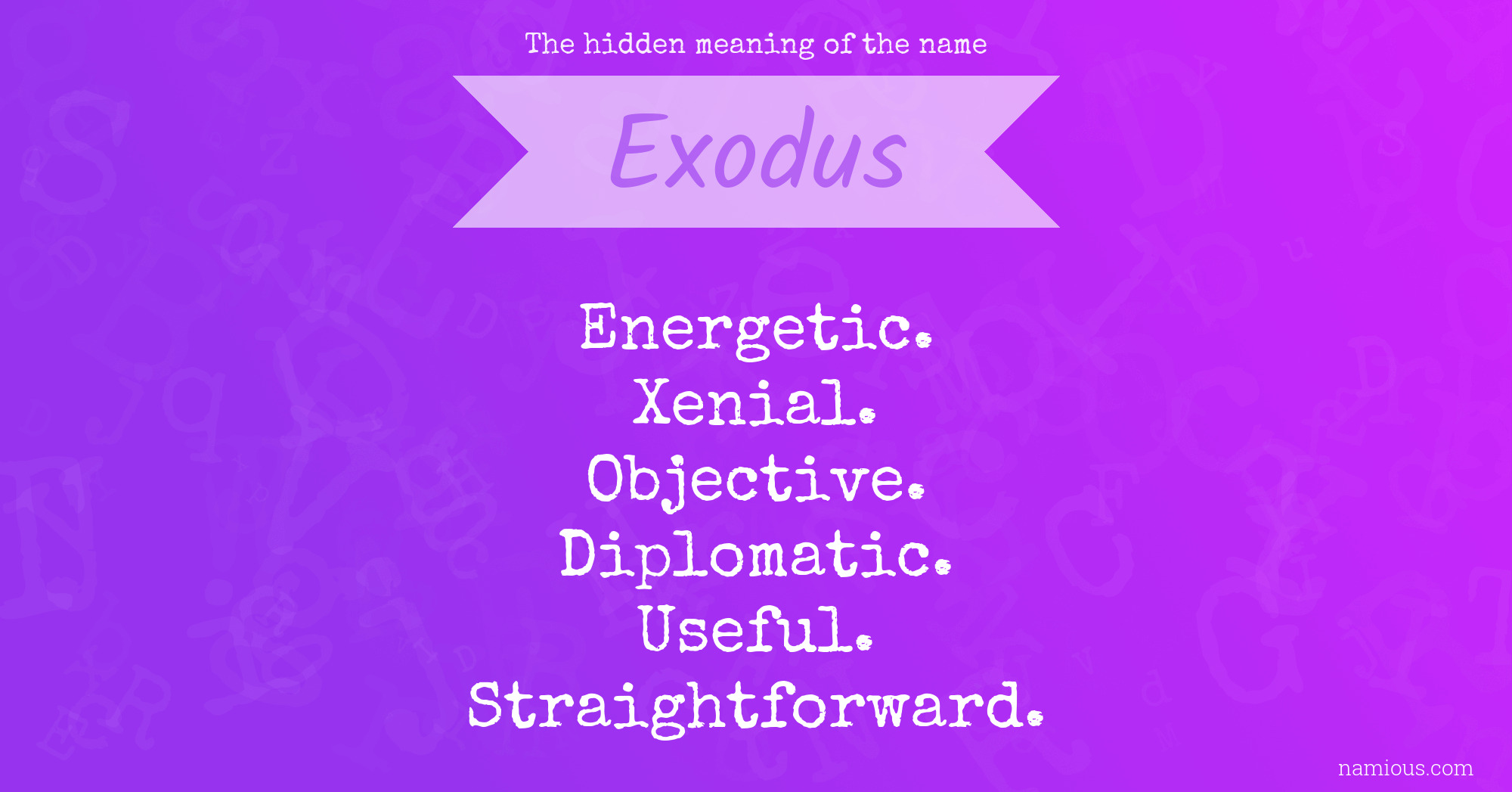 Exodus: Name Meaning and Origin - SheKnows